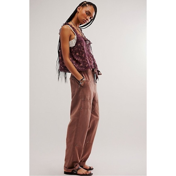 Free People Hayden Pull On Pants in Brownie Size XS NEW Cargo Bohemian Neutral - Picture 7 of 14